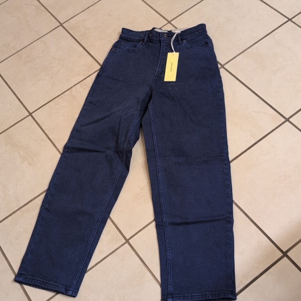 NWT Everlane The Way-high Jean Blue Denim Straight Leg Size 25 Tall - Picture 2 of 13